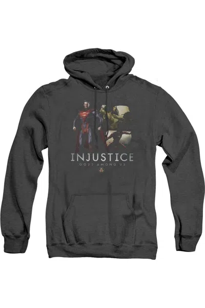 Gildan Injustice Gods Among Us Supermans Revenge Adult Heather Hoodie / Hooded Sweatshirt In Black