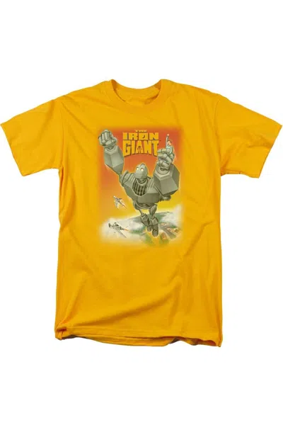 Gildan Iron Giant Fly Away Short Sleeve Adult Tee / T-shirt In Gold