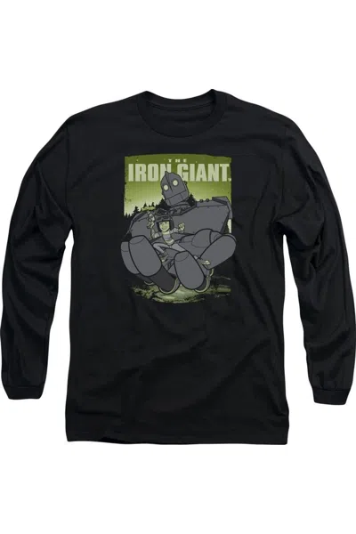 Gildan Iron Giant Helping Hand Long Sleeve Adult Tee / T-shirt In Black