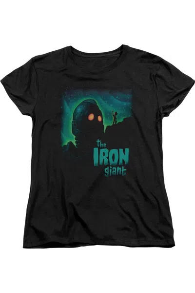 Gildan Iron Giant Look To The Stars Short Sleeve Womens Tee / T-shirt In Black