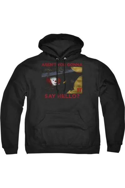 Gildan It 1990 Hello Adult Pull Over Hoodie / Hooded Sweatshirt In Black
