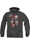 Gildan It Many Faces Of Pennywise Adult Heather Hoodie In Black