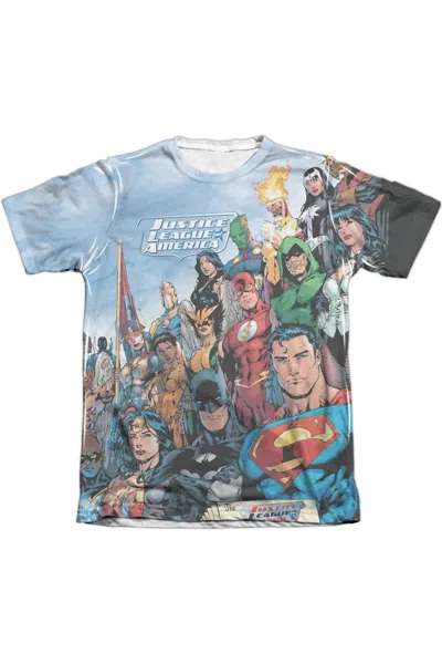 Gildan Jla Justice League Of America Adult 65/35 Poly/cotton Short Sleeve Tee / T-shirt In White