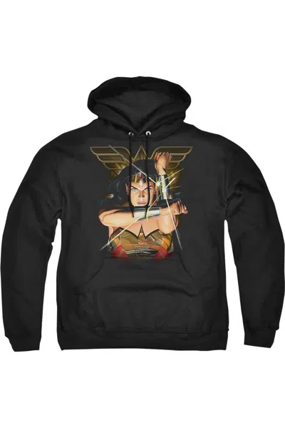 Gildan Justice League Deflection Adult Pull Over Hoodie / Hooded Sweatshirt In Black