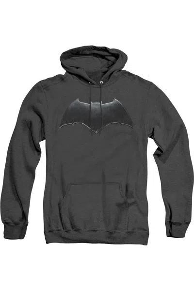 Gildan Justice League Movie Batman Logo Adult Heather Hoodie / Hooded Sweatshirt In Black