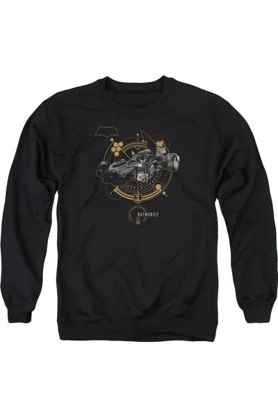 Gildan Justice League Movie Batmobile Adult Crewneck Sweatshirt In Black