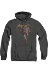 Gildan Justice League Movie Caped Crusader Adult Heather Hoodie / Hooded Sweatshirt In Black