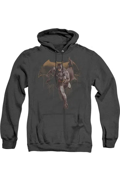 Gildan Justice League Movie Caped Crusader Adult Heather Hoodie / Hooded Sweatshirt In Black