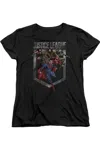 Gildan Justice League Movie Charge Short Sleeve Womens Tee / T-shirt In Black