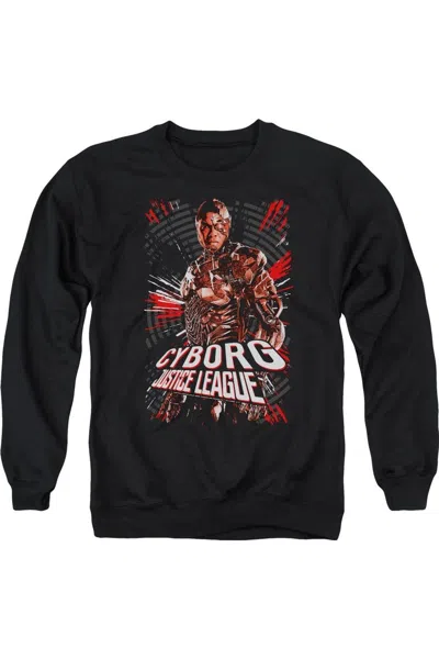 Gildan Justice League Movie Cyborg Adult Crewneck Sweatshirt In Black