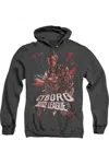 Gildan Justice League Movie Cyborg Adult Heather Hoodie / Hooded Sweatshirt In Black