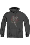 Gildan Justice League Movie Cyborg Adult Heather Hoodie / Hooded Sweatshirt In Black