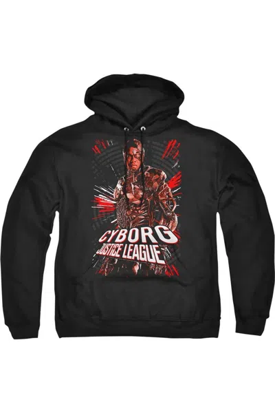 Gildan Justice League Movie Cyborg Adult Pull Over Hoodie / Hooded Sweatshirt In Black