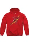 Gildan Justice League Movie Flash Forward Adult Pull Over Hoodie / Hooded Sweatshirt In Red