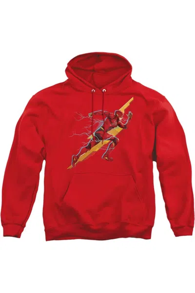 Gildan Justice League Movie Flash Forward Adult Pull Over Hoodie / Hooded Sweatshirt In Red