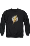 Gildan Justice League Movie Flash Logo Adult Crewneck Sweatshirt In Black