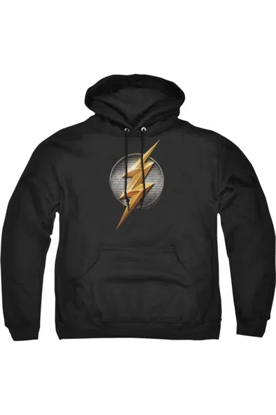 Gildan Justice League Movie Flash Logo Adult Pull Over Hoodie / Hooded Sweatshirt In Black