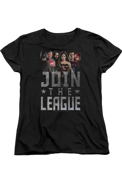 Gildan Justice League Movie Join The League Short Sleeve Womens Tee / T-shirt In Black