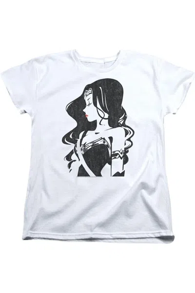 Gildan Justice League Movie Profile Short Sleeve Womens Tee / T-shirt In White