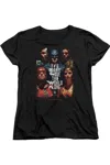 Gildan Justice League Movie Save The World Poster Short Sleeve Womens Tee / T-shirt In Black