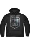 Gildan Justice League Movie Shield Logo Adult Pull Over Hoodie / Hooded Sweatshirt In Black