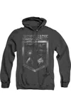 Gildan Justice League Movie Shield Of Emblems Adult Heather Hoodie / Hooded Sweatshirt In Black