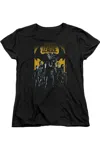 Gildan Justice League Movie Stand Up To Evil Short Sleeve Womens Tee / T-shirt In Black