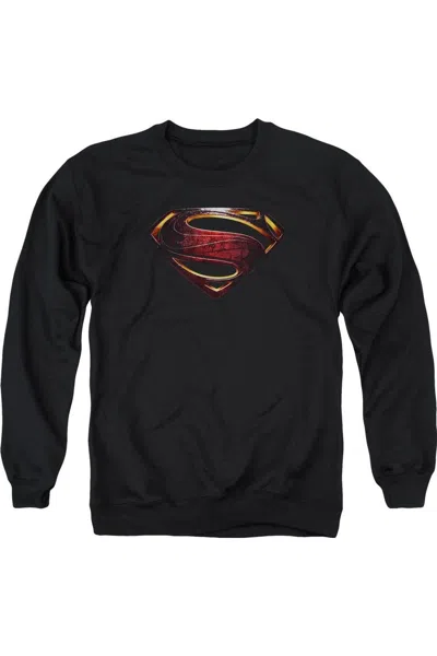 Gildan Justice League Movie Superman Logo Adult Crewneck Sweatshirt In Black