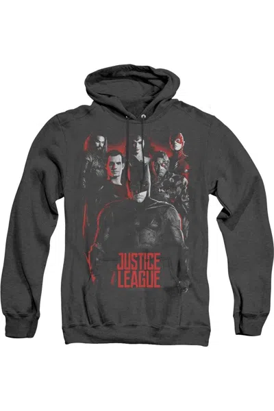 Gildan Justice League Movie The League Adult Heather Hoodie / Hooded Sweatshirt In Black