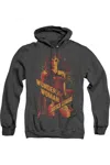 Gildan Justice League Movie Wonder Woman Adult Heather Hoodie / Hooded Sweatshirt In Black