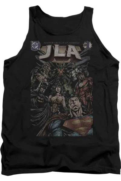 Gildan Justice League Of America #1 Cover Adult Tank Top In Black