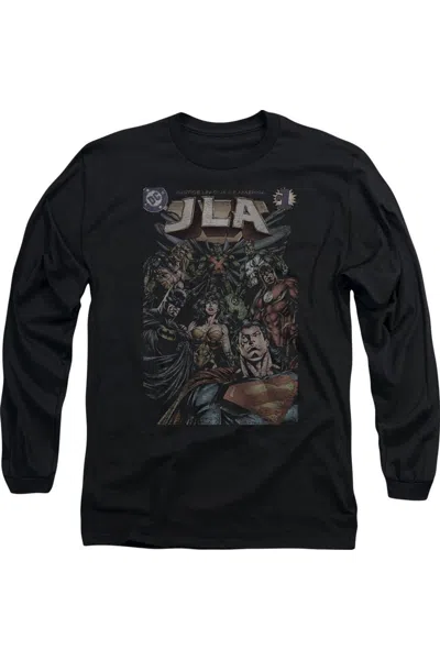 Gildan Justice League Of America #1 Cover Long Sleeve Adult Tee / T-shirt In Black