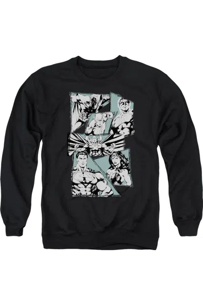 Gildan Justice League Of America A Mighty League Adult Crewneck Sweatshirt In Black