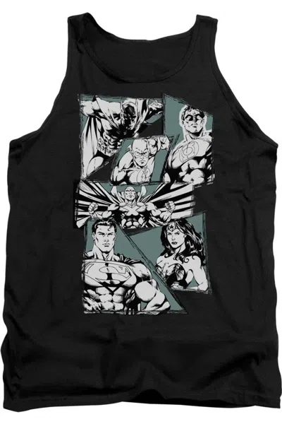 Gildan Justice League Of America A Mighty League Adult Tank Top In Black