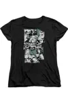 Gildan Justice League Of America A Mighty League Short Sleeve Womens Tee / T-shirt In Black