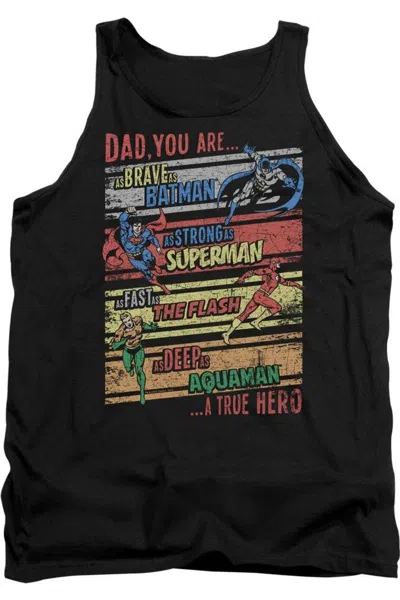 Gildan Justice League Of America A True Hero Adult Tank Top In Black