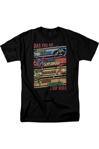 Gildan Justice League Of America A True Hero Short Sleeve Adult Tee / T-shirt In Black