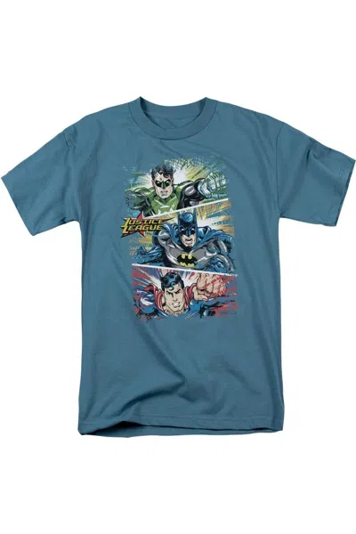 Gildan Justice League Of America Action Frames Short Sleeve Adult Tee / T-shirt In Grey