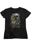 Gildan Justice League Of America Aftermath Short Sleeve Womens Tee / T-shirt In Black