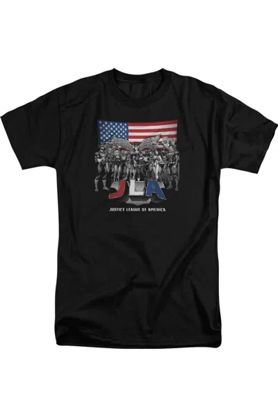 Gildan Justice League Of America All American League Short Sleeve Adult Tall Tee / T-shirt In Black