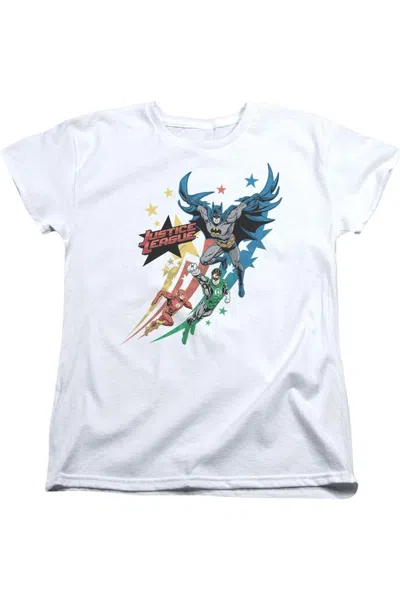 Gildan Justice League Of America Allegiance Short Sleeve Womens Tee / T-shirt In White