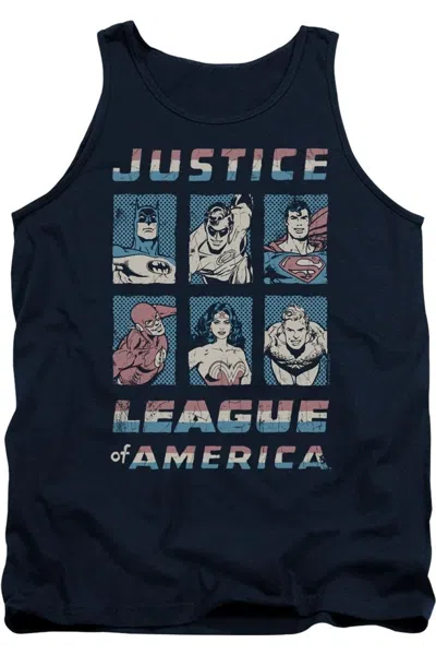 Gildan Justice League Of America American League Adult Tank Top In Blue