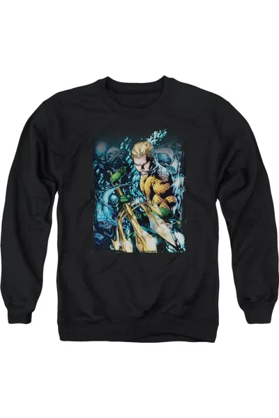 Gildan Justice League Of America Aquaman #1 Adult Crewneck Sweatshirt In Black