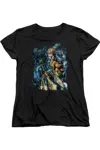 Gildan Justice League Of America Aquaman #1 Short Sleeve Womens Tee / T-shirt In Black