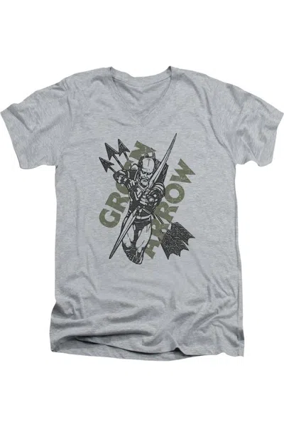 Gildan Justice League Of America Archers Arrows Short Sleeve Adult V Neck Premium Cotton Tee / T-shirt In Multi