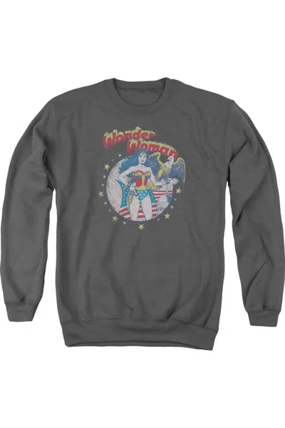 Gildan Justice League Of America At Your Service Adult Crewneck Sweatshirt In Pink