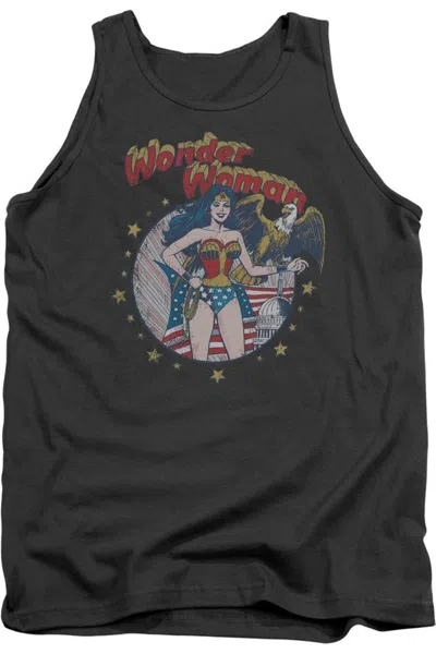 Gildan Justice League Of America At Your Service Adult Tank Top In Pink