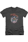 Gildan Justice League Of America At Your Service Short Sleeve Adult V Neck Premium Cotton Tee / T-shirt In Pink