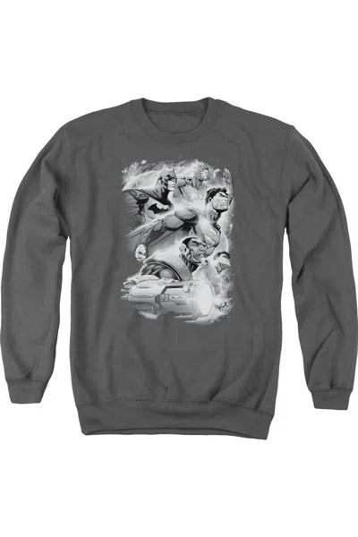 Gildan Justice League Of America Atmospheric Adult Crewneck Sweatshirt In Pink