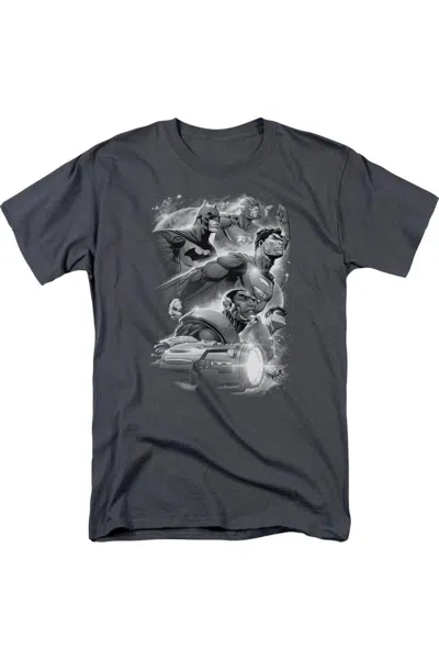 Gildan Justice League Of America Atmospheric Short Sleeve Adult Tee / T-shirt In Gray